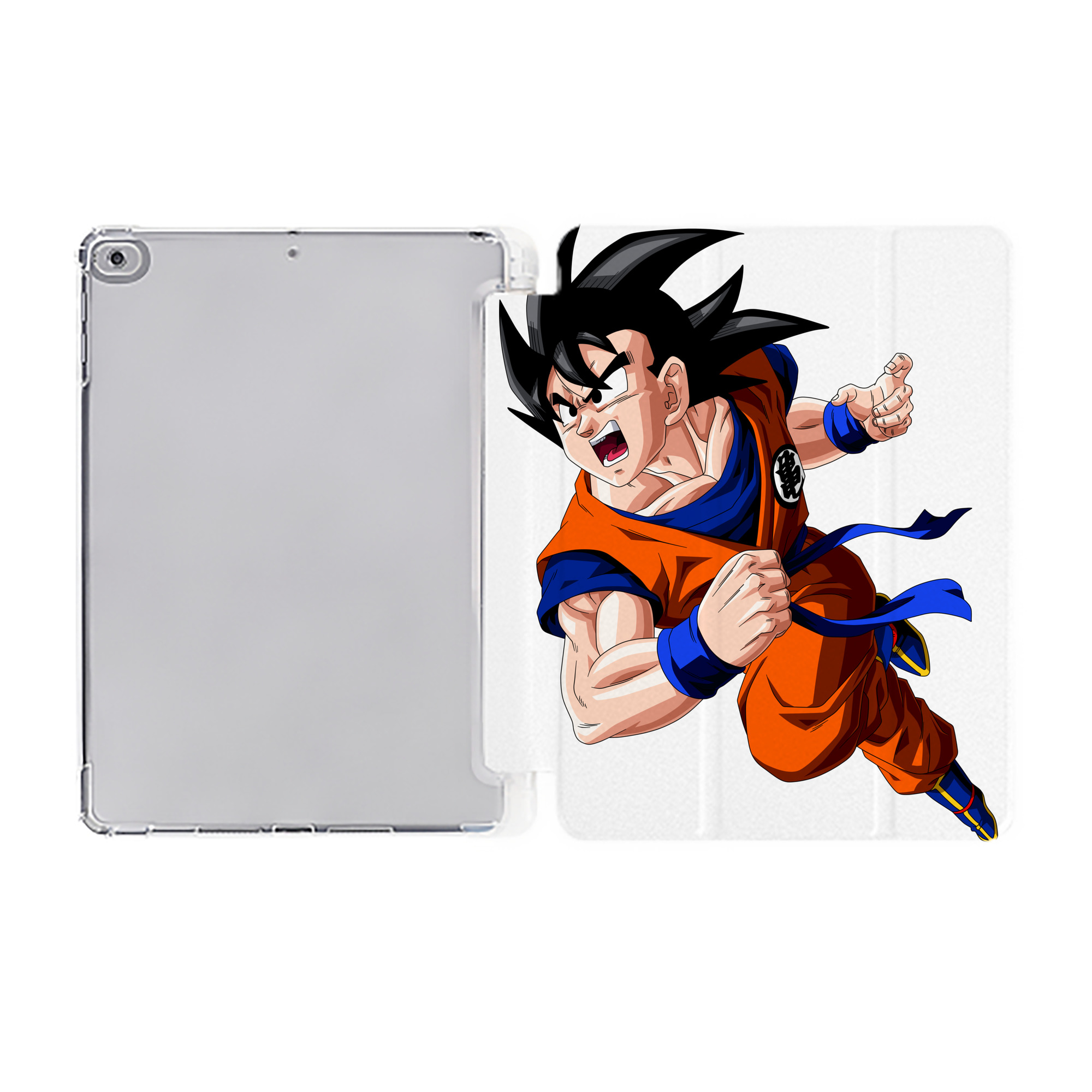 （画像用） ドラゴンボール 孫悟空（そん ごくう）Son Goku カカロット DRAGON BALL Kakarotto IPad ケース ペン収納付き 三つ折りスタンド PUレザー×シリコン 対応機種9.5/10.5/10.9インチ